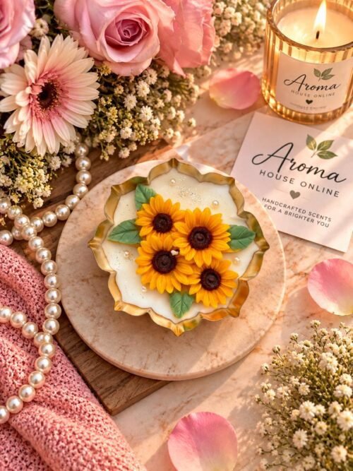 Sunflower Bunch Urli Candle