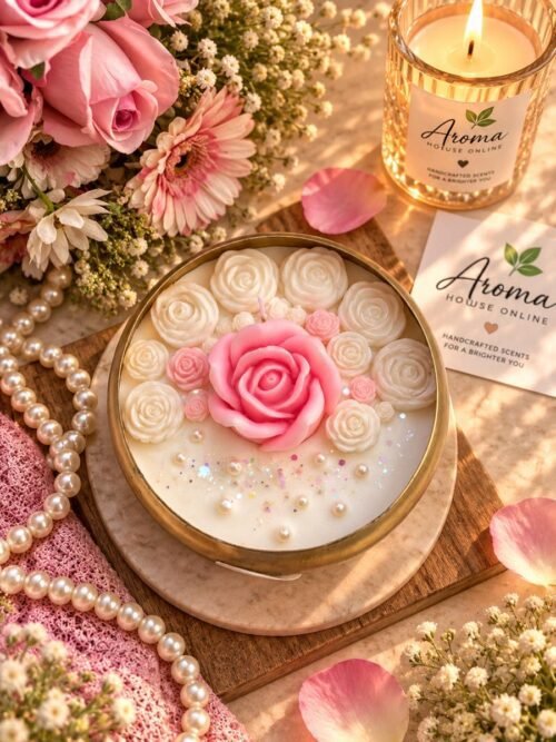 Rose Urli Candle 6 Inch