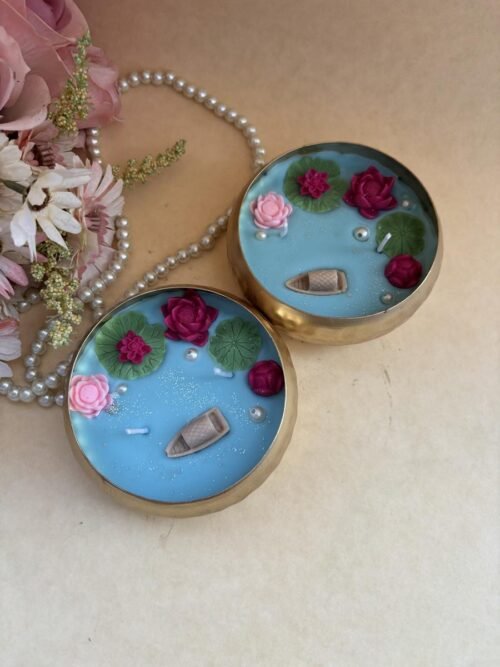 Lotus Pond Urli Candle 4 Inch