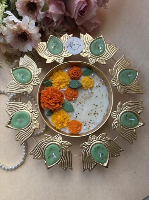 Marigold Kamal Urli Candle