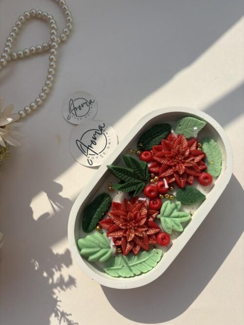 Christmas Theme Concrete Candle