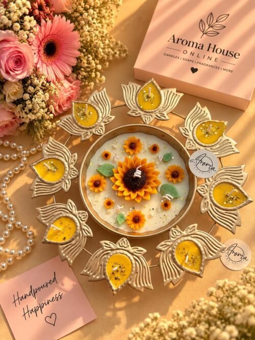 Sunflower Kamal Urli Candle