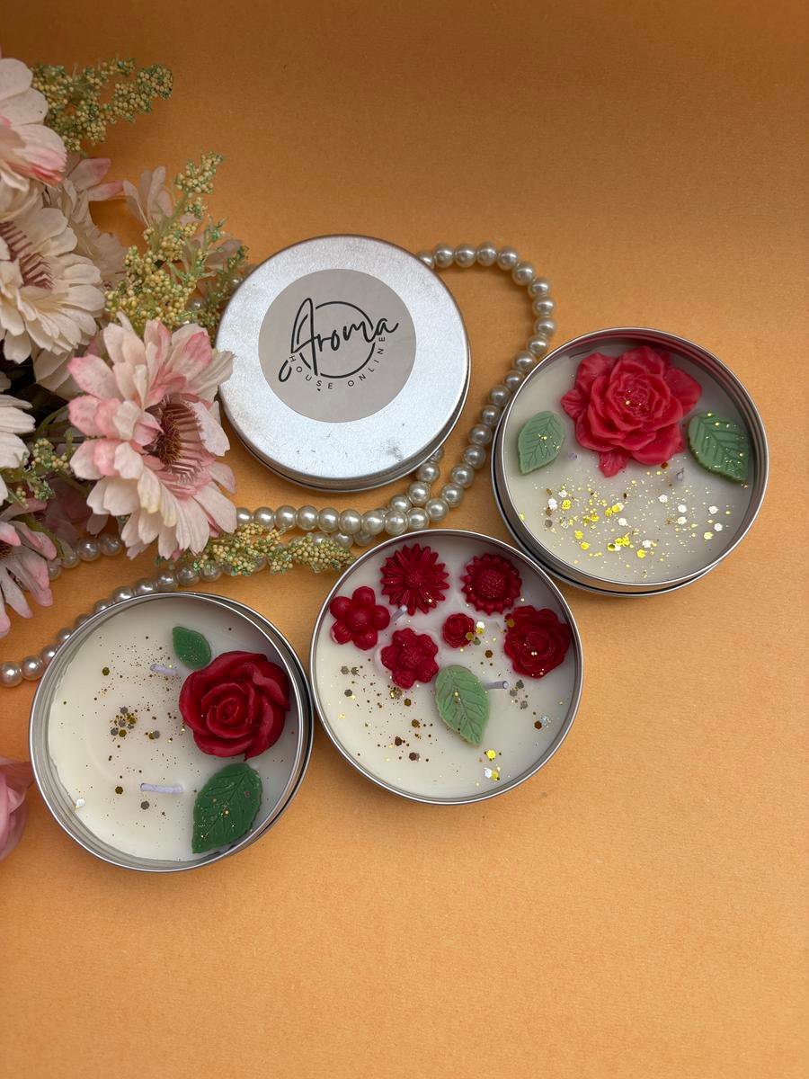 Rose Tin Jar Candle