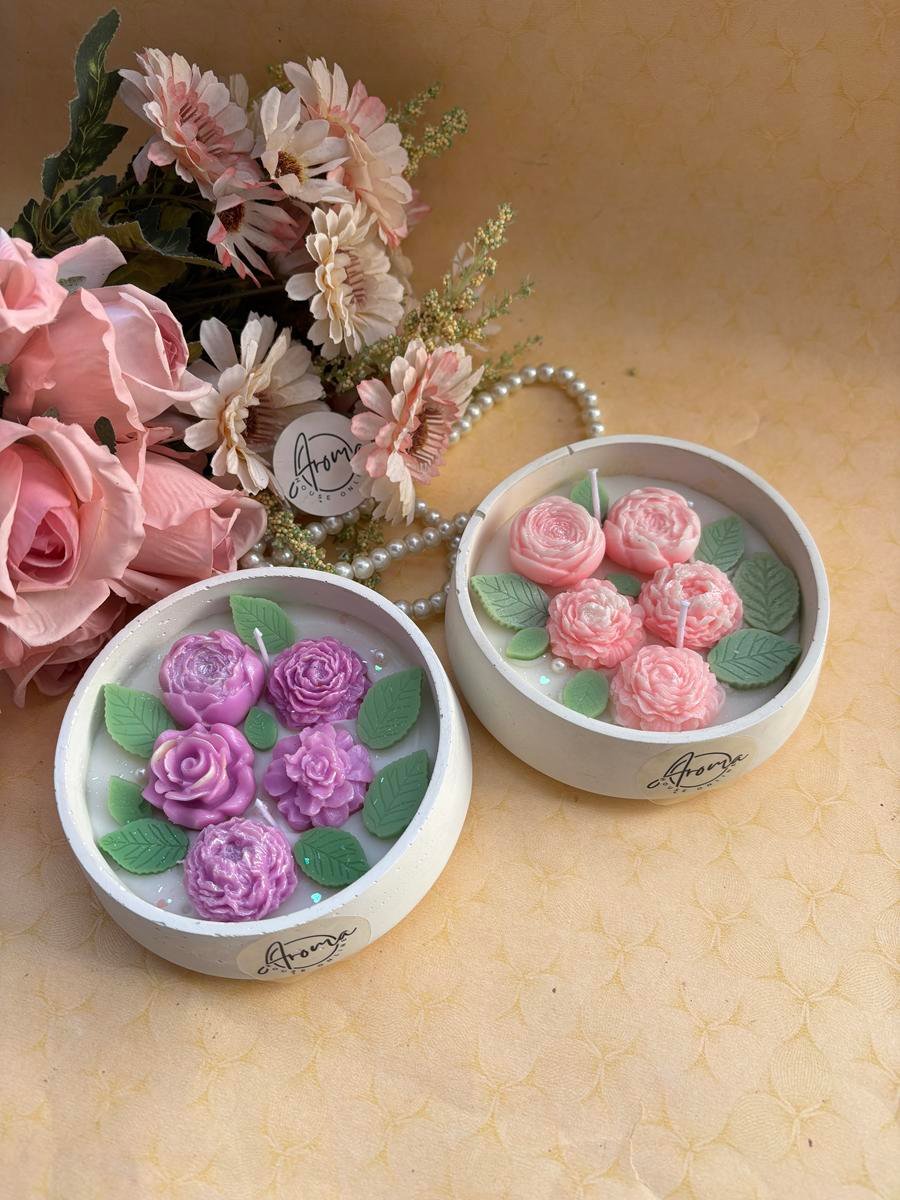 Assorted Flower Bowl Candle