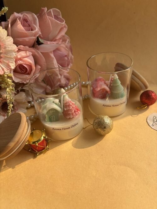 Santa Village Jar Candle