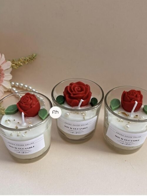 Rose Glass Jar Candle