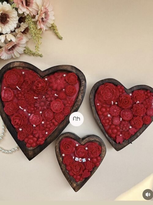 Wooden Heart Candle