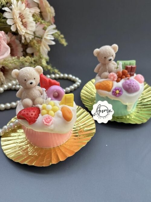 Teddy Cake Candle