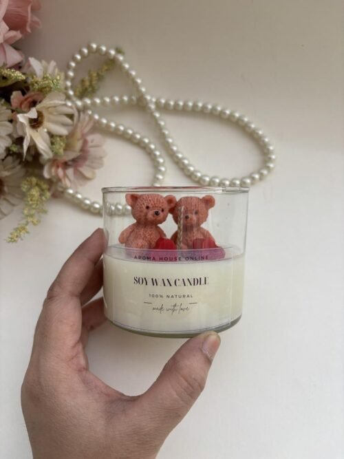 Couple Teddy Heart Candle