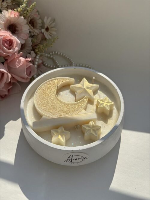 Moon Star Concrete Jar Candle