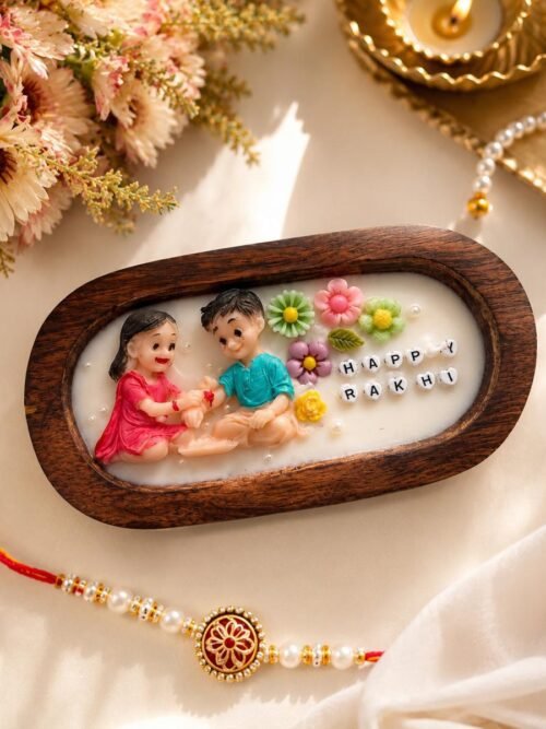Wooden Boat Custom Rakhi Candle