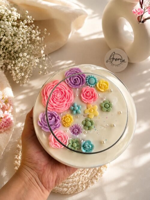 Flower Glass Urli Candle