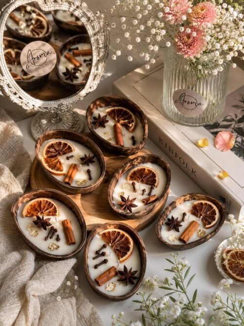 Spice Coconut Shell Candle