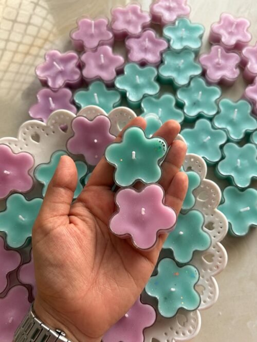 Flower Tealights Candles Combo (Set of 10 Pcs)