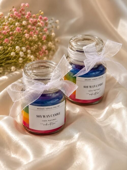 Rainbow Jar Candle