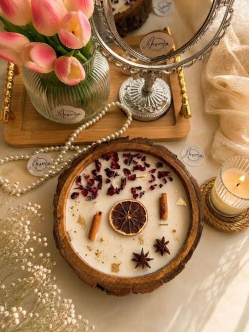 Wooden Spice Petal Candle
