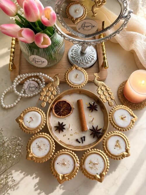 Spices Peacock Urli Candle