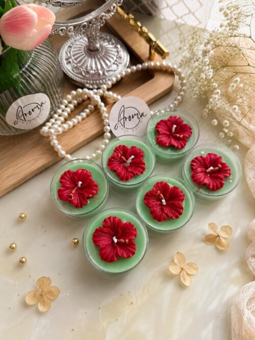 Hibiscus Tealight Candle (Jumbo) (Set of 5 Pcs)