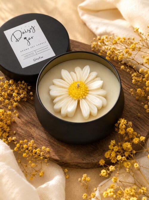 Daisy Tin Jar Candle