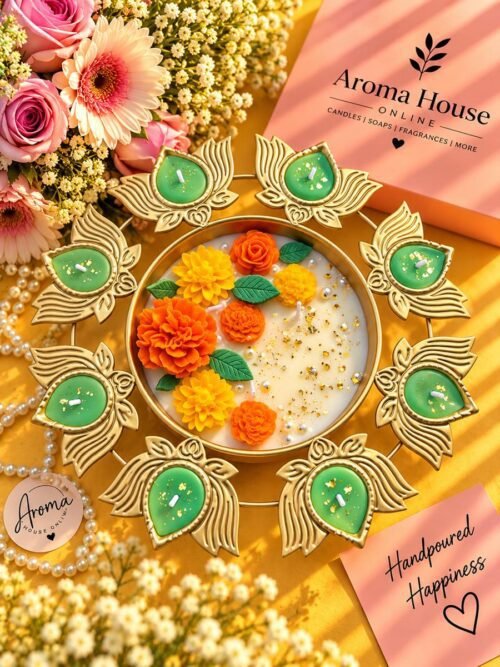 Marigold Kamal Urli Candle