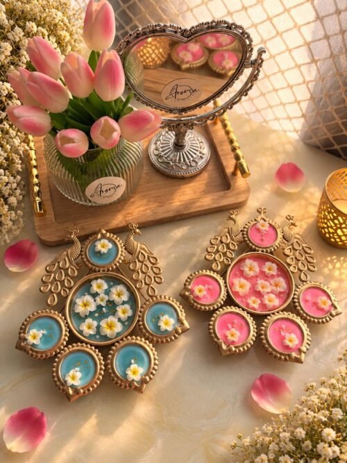 Blossom Peacock Urli Candle