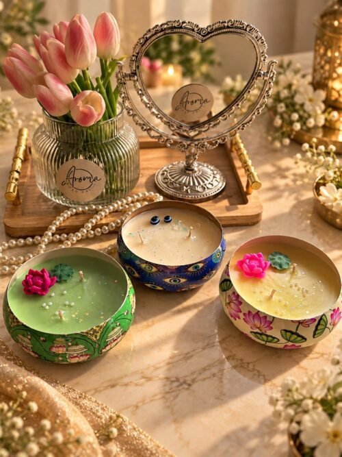 Printed Urli Candle (Set of 3 Pcs)